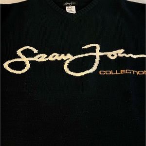 Original Sean John Sweater, blue, large, Cotton, V neck